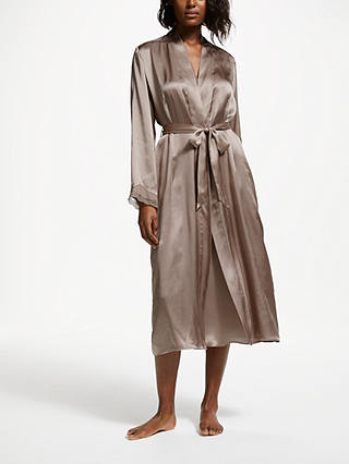 John Lewis & Partners Silk Dressing Gown, Almondine