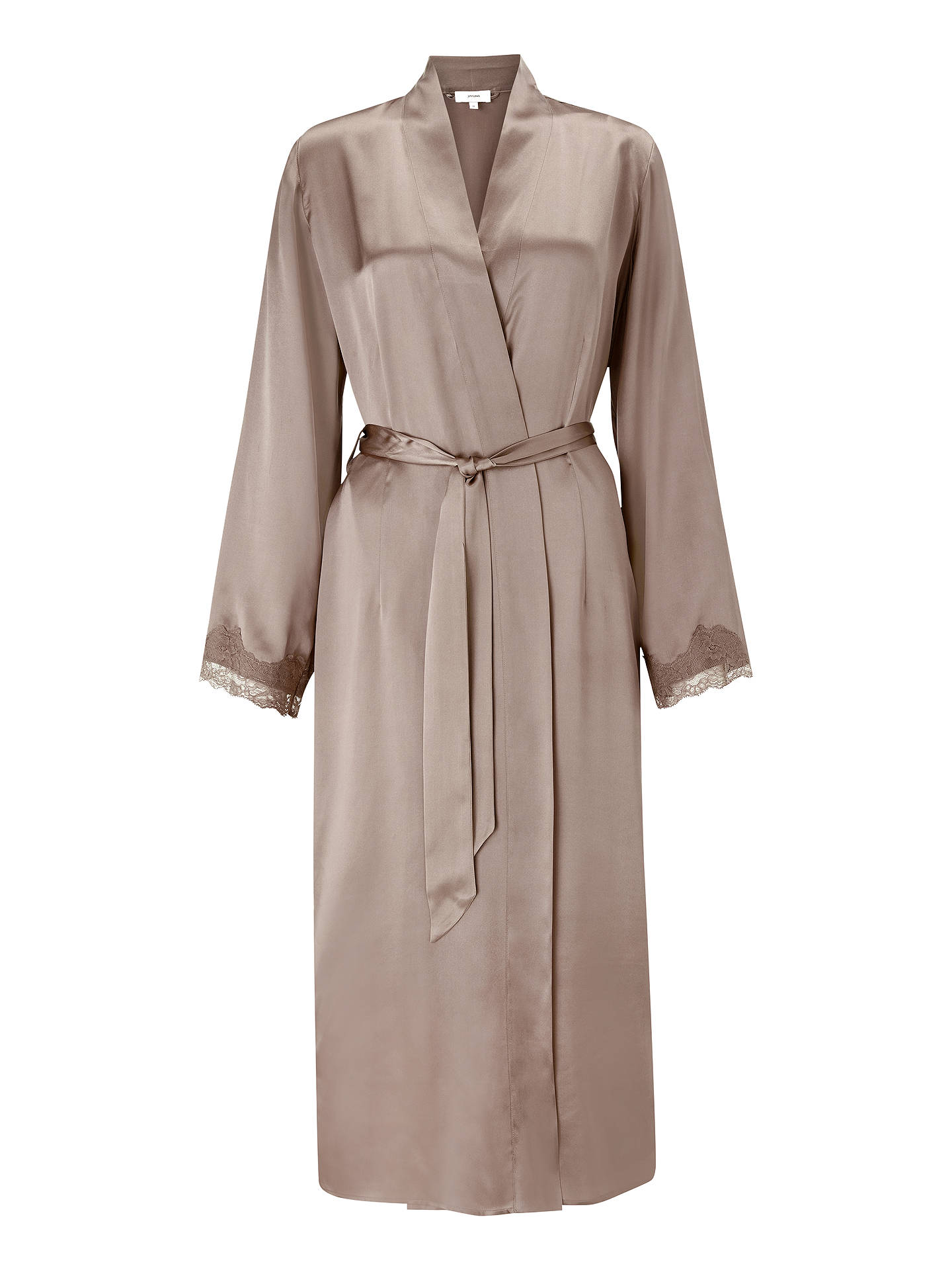 John Lewis & Partners Silk Dressing Gown, Almondine at John Lewis ...