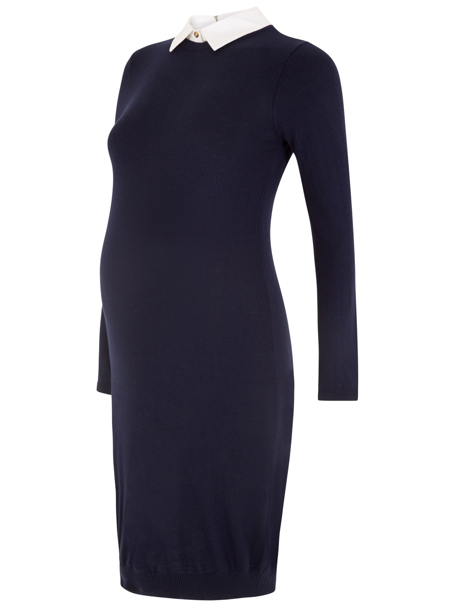 Séraphine Hazel Knit Collar Dress, Navy