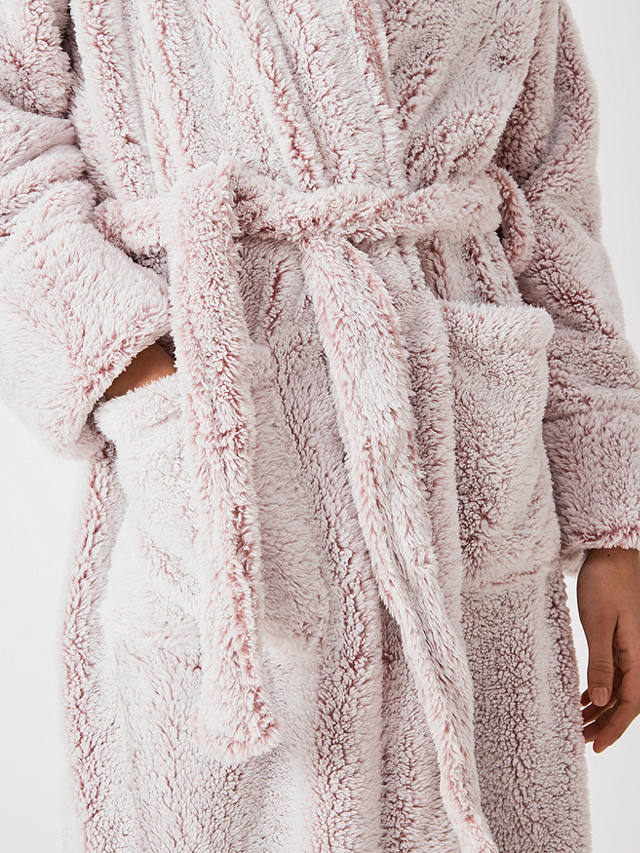 John Lewis Hi Pile Fleece Robe, Pink