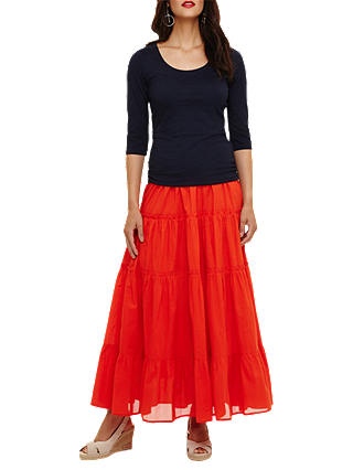 Phase Eight Catherine Tiered Maxi Skirt, Tangerine