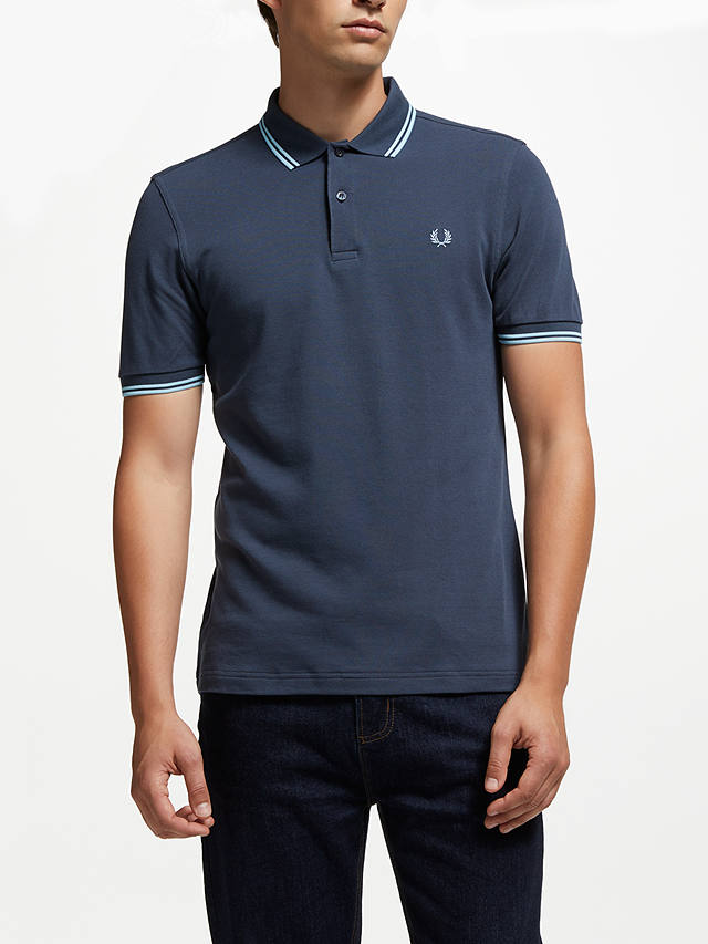 Fred Perry Twin Tipped Regular Fit Polo Shirt, Dark Airforce