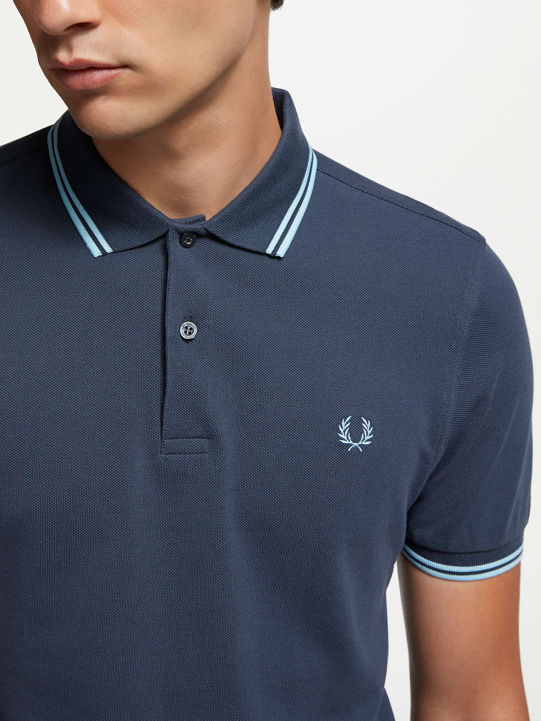Buy Fred Perry Twin Tipped Regular Fit Polo Shirt, Dark Airforce Online at johnlewis.com