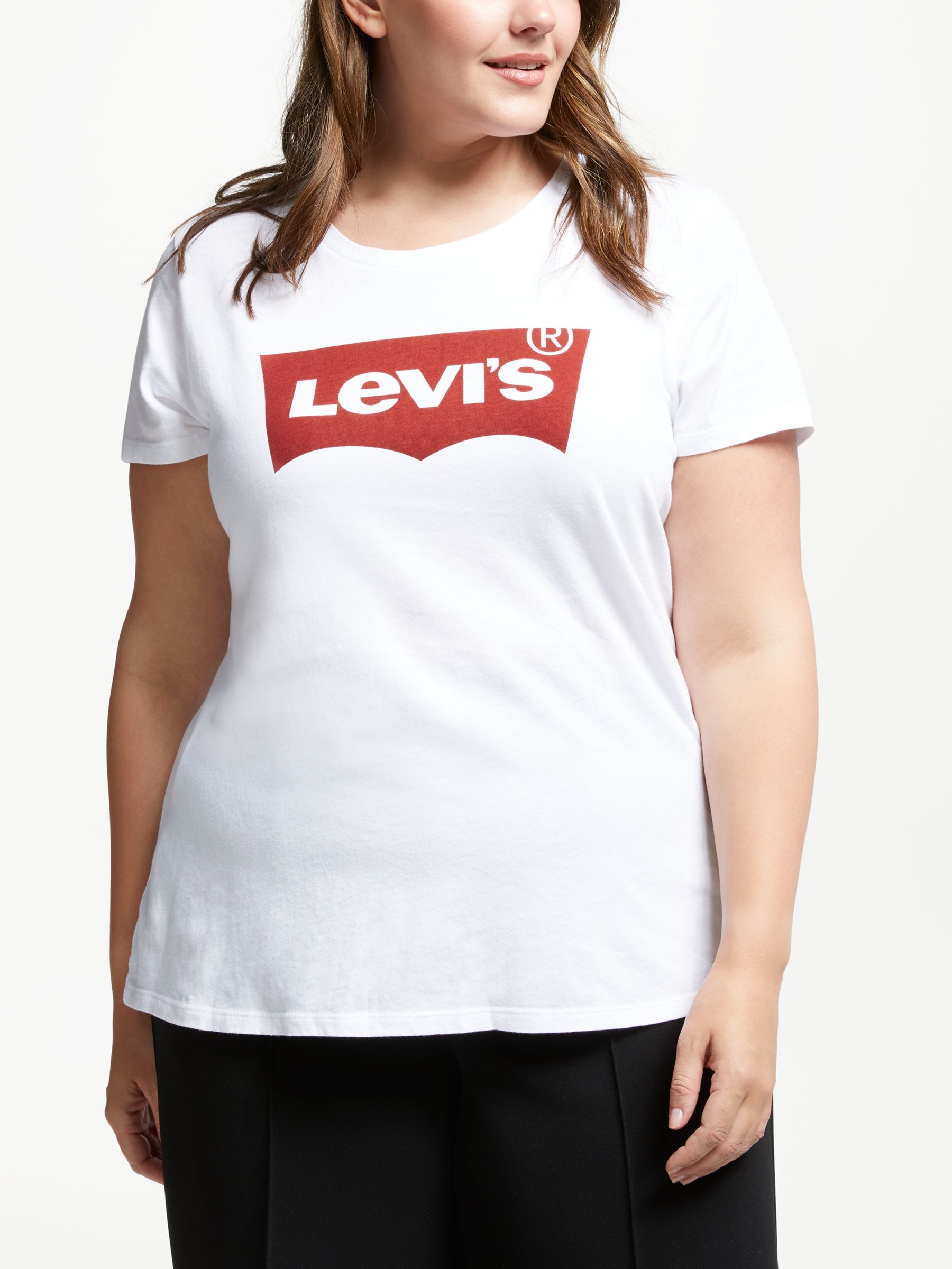 Levi's Plus The Perfect T-Shirt, Batwing White at John Lewis & Partners