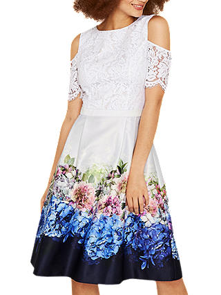 Oasis Hydrangea Lace Dress, Multi/Grey