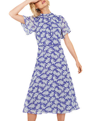 Oasis Long Length Provence Dress, Multi/Blue