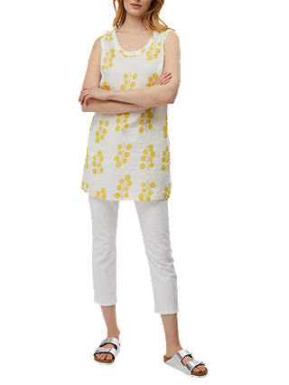 White Stuff Olive Sprig Linen Tunic Top, Yellow