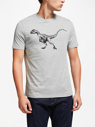 John Lewis & Partners Christmas Dinosaur T-Shirt, Grey