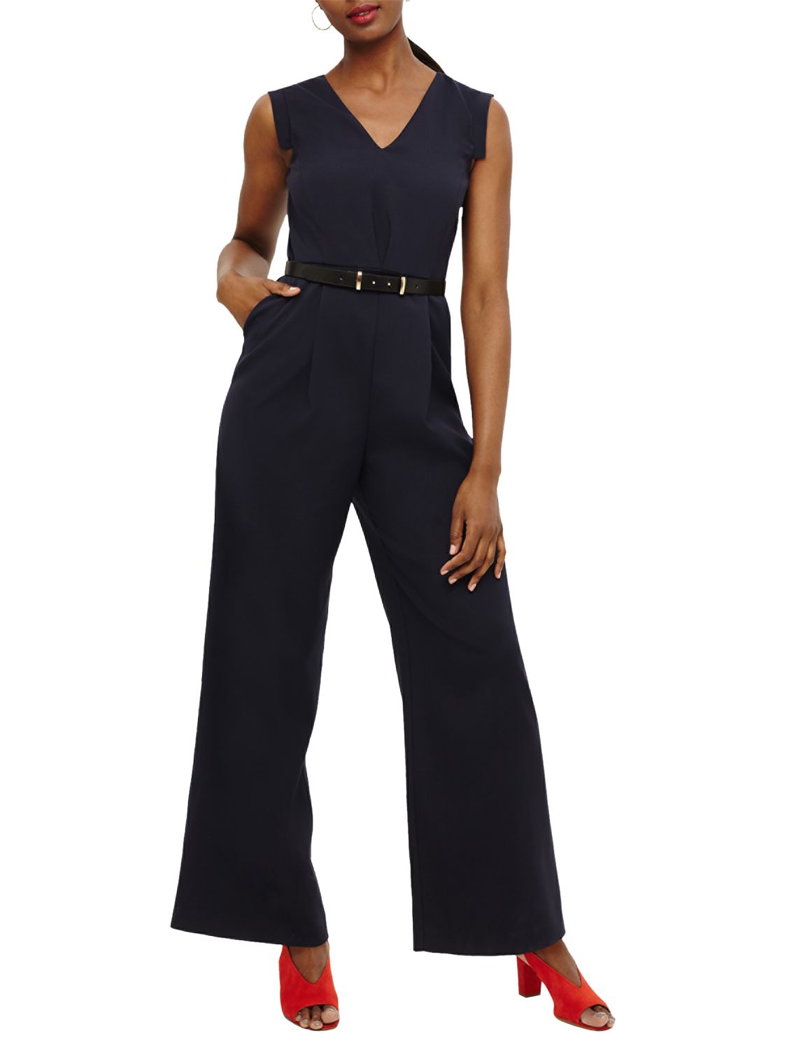 Phase Eight Liliana Belted Jumpsuit, Navy