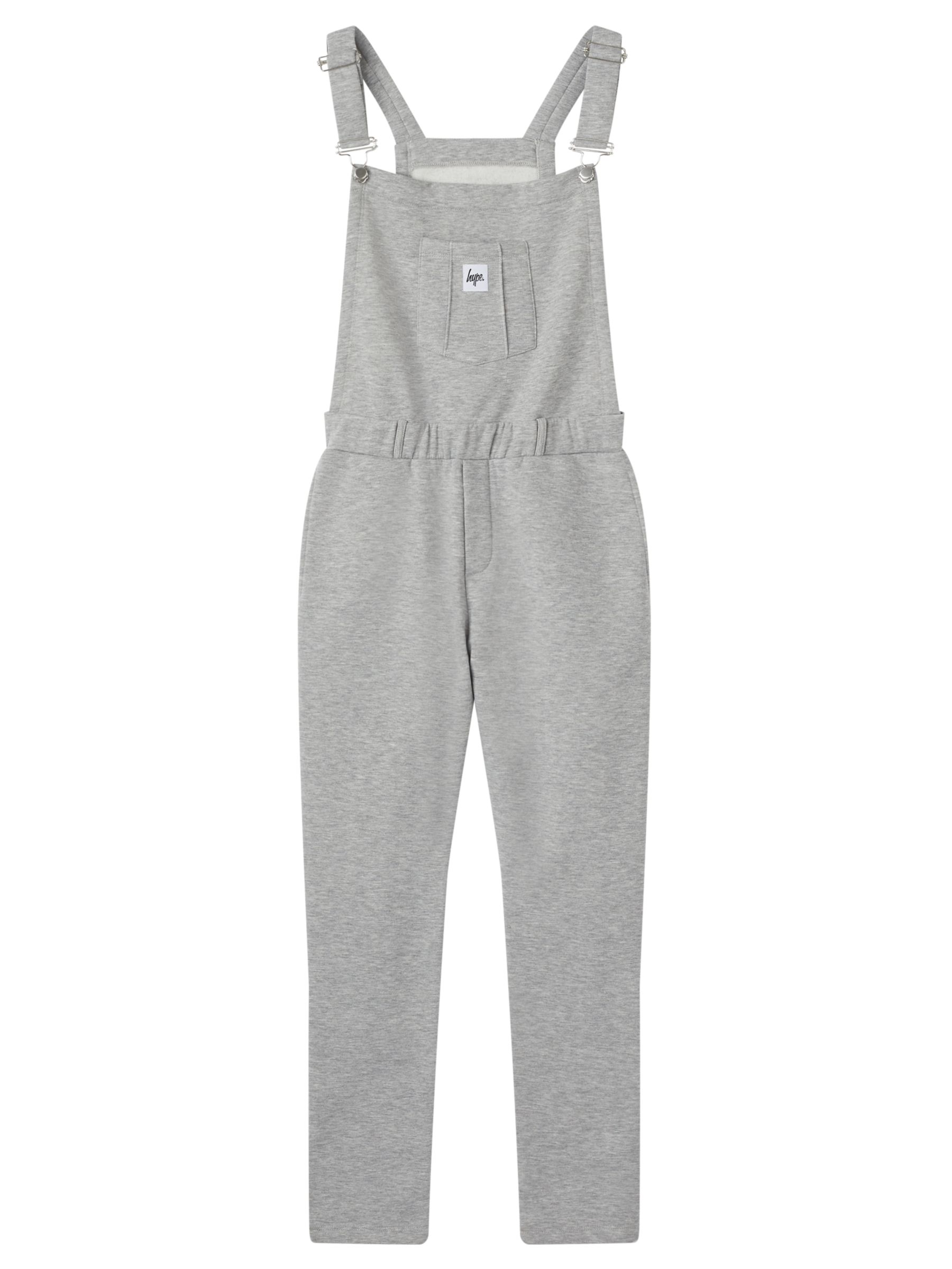 Hype Girls' Jersey Dungarees, Grey, 7-8 years