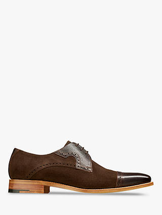 Barker Ashton Leather and Suede Brogue Shoes, Brown