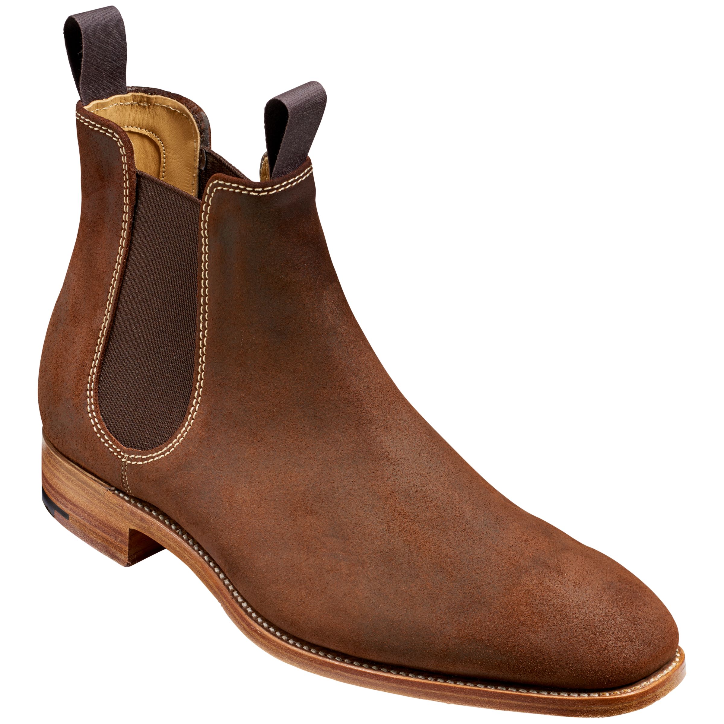 Barker Mansfield Suede Chelsea Boots, Mid Brown Suede