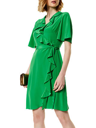 Karen Millen Silk Wrap Dress, Green