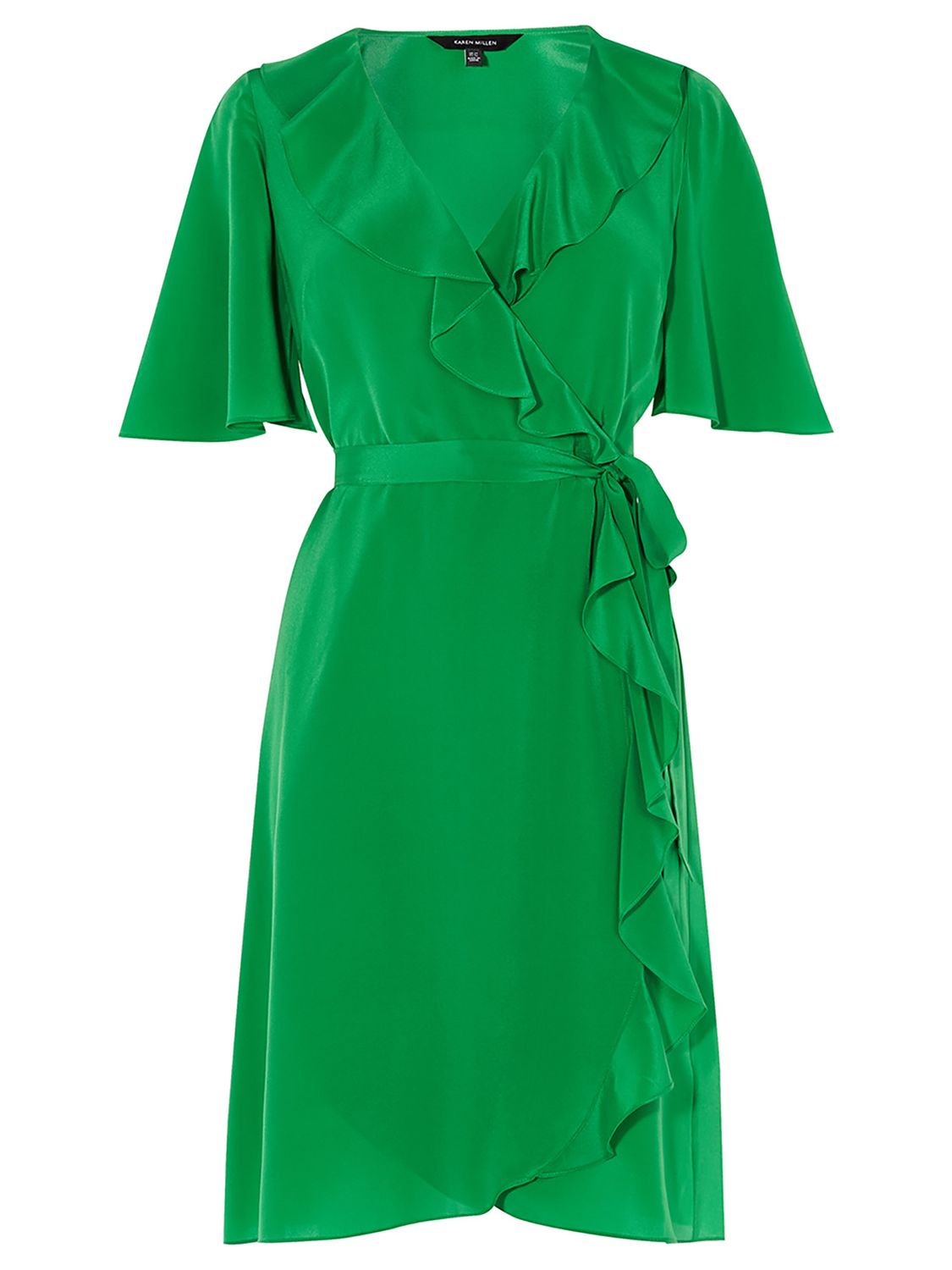 Karen Millen Silk Wrap Dress, Green