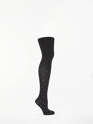John Lewis & Partners Sparkle Spotted Opaque Tights
