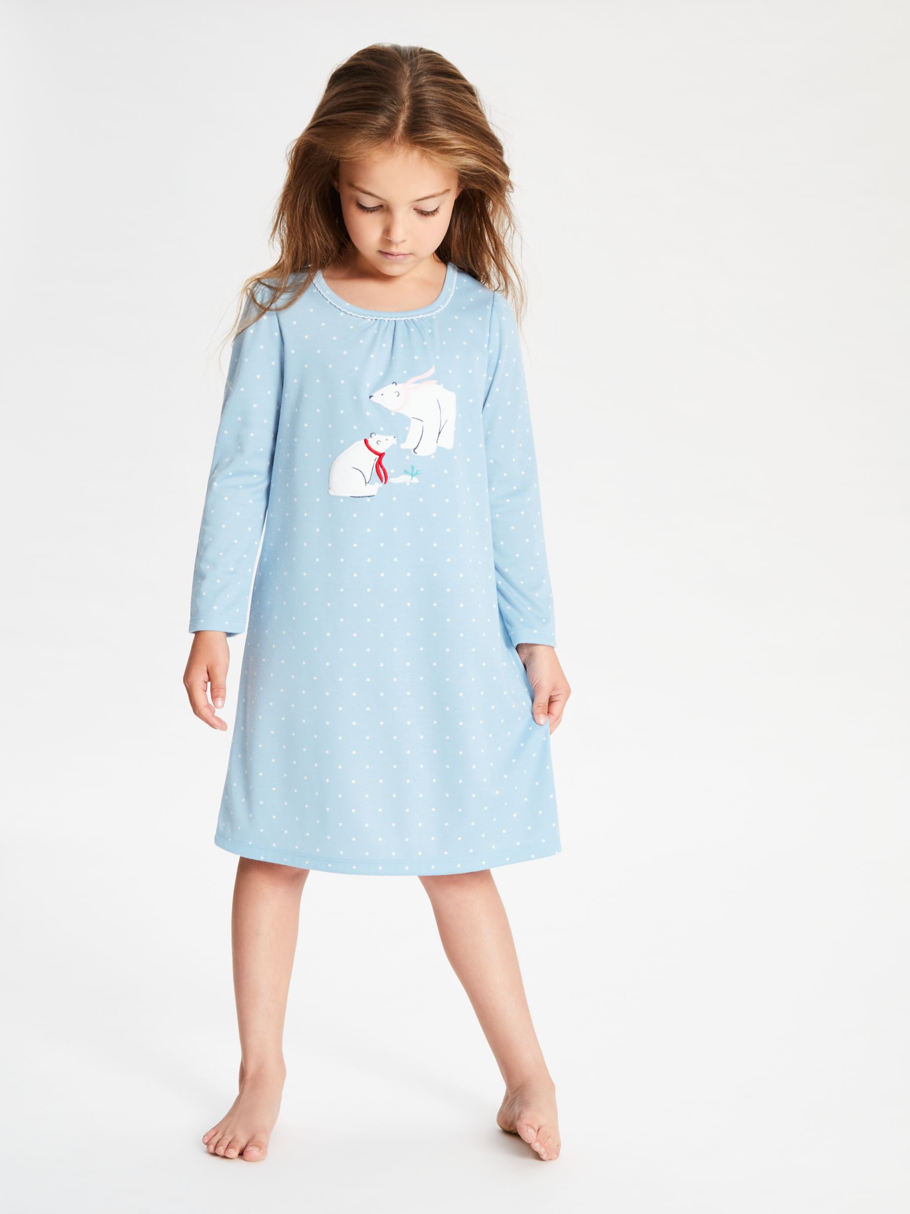 John Lewis & Partners Girls' Polar Bear Night Dress, Blue