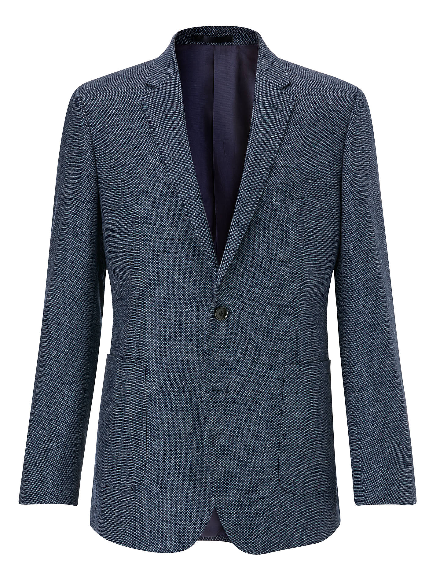 John Lewis & Partners Birdseye Wool Tailored Blazer, Blue at John Lewis ...