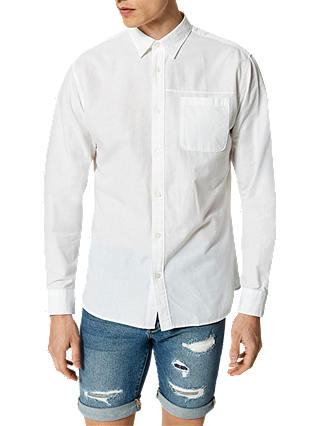 Selected Homme Onerelio Long Sleeve Linen Shirt, White
