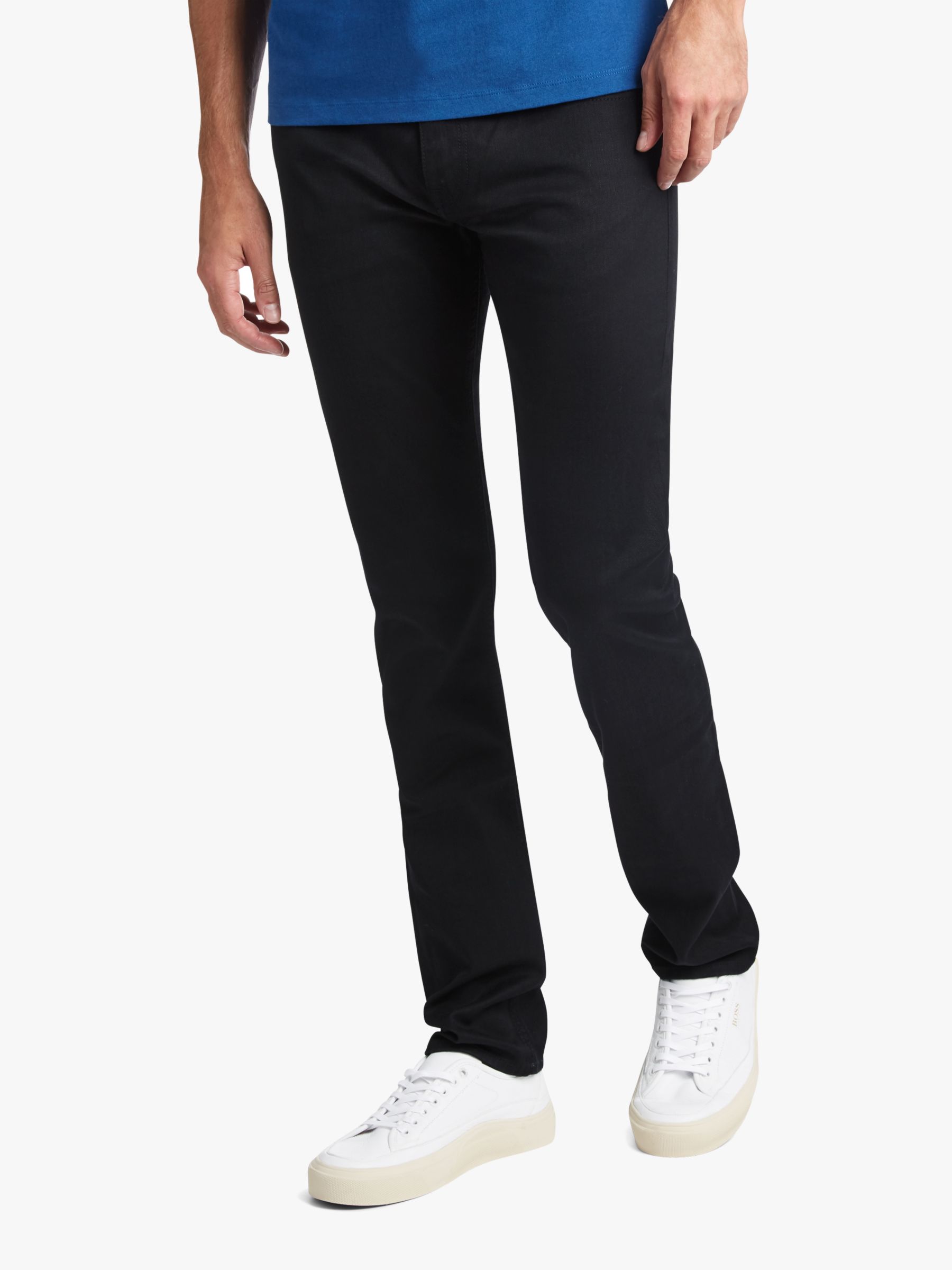 BOSS Delaware Slim Fit Jeans, Black at John Lewis & Partners