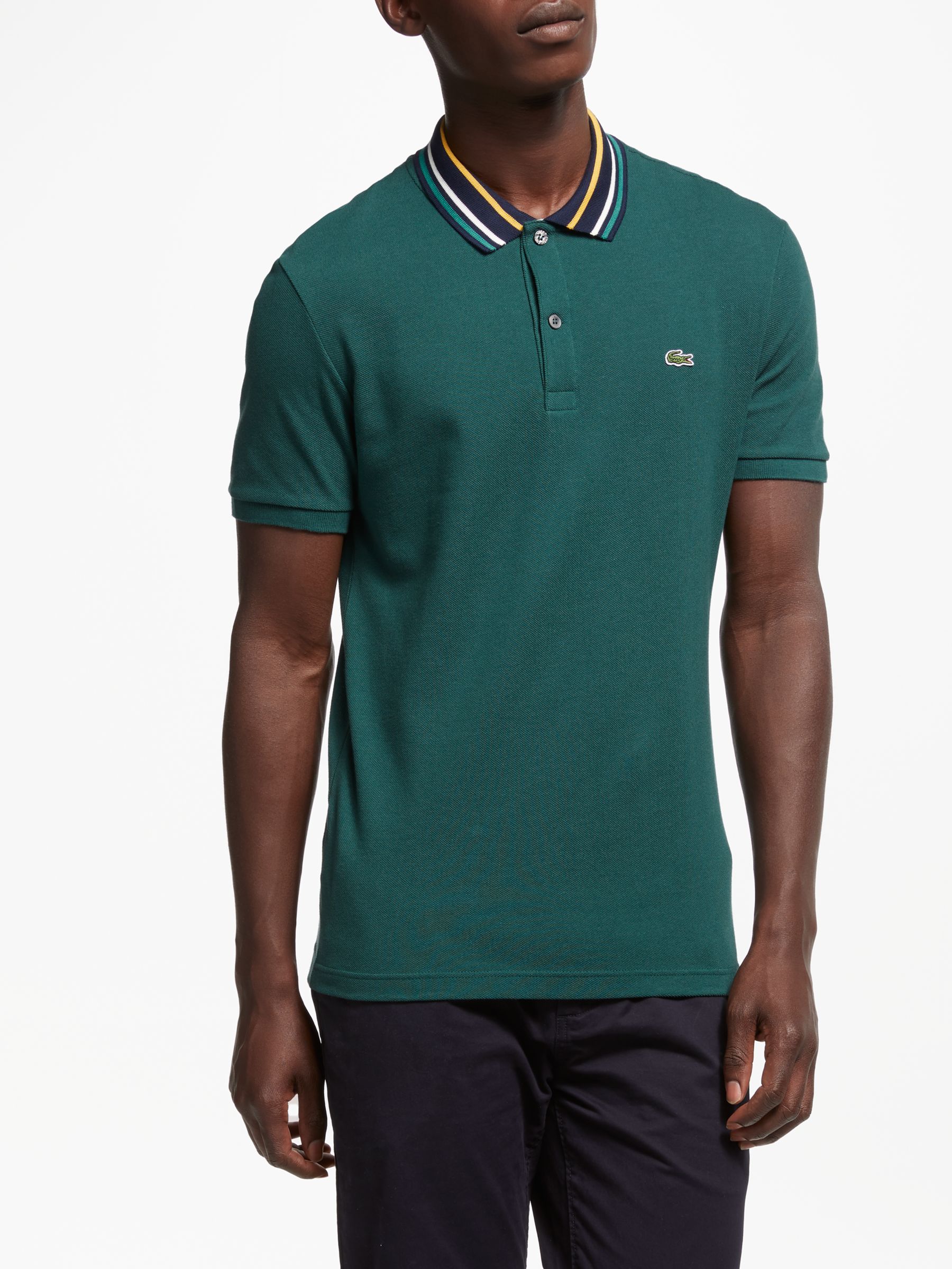 lacoste tipped polo