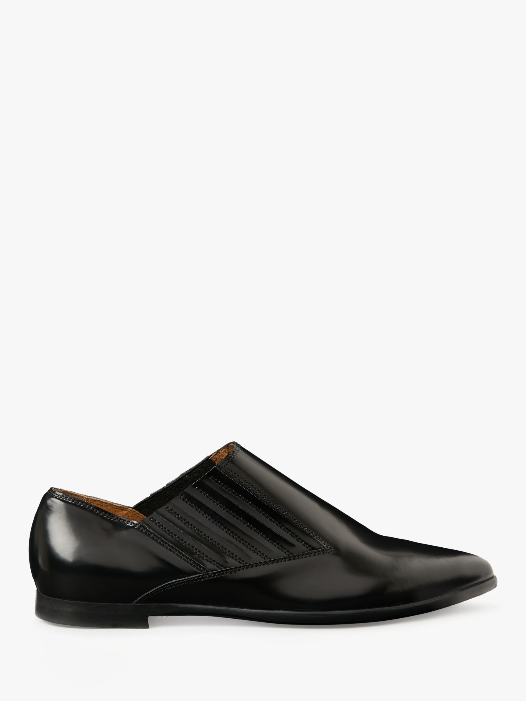 Kin Eliska Flat Shoe Boots, Black Leather