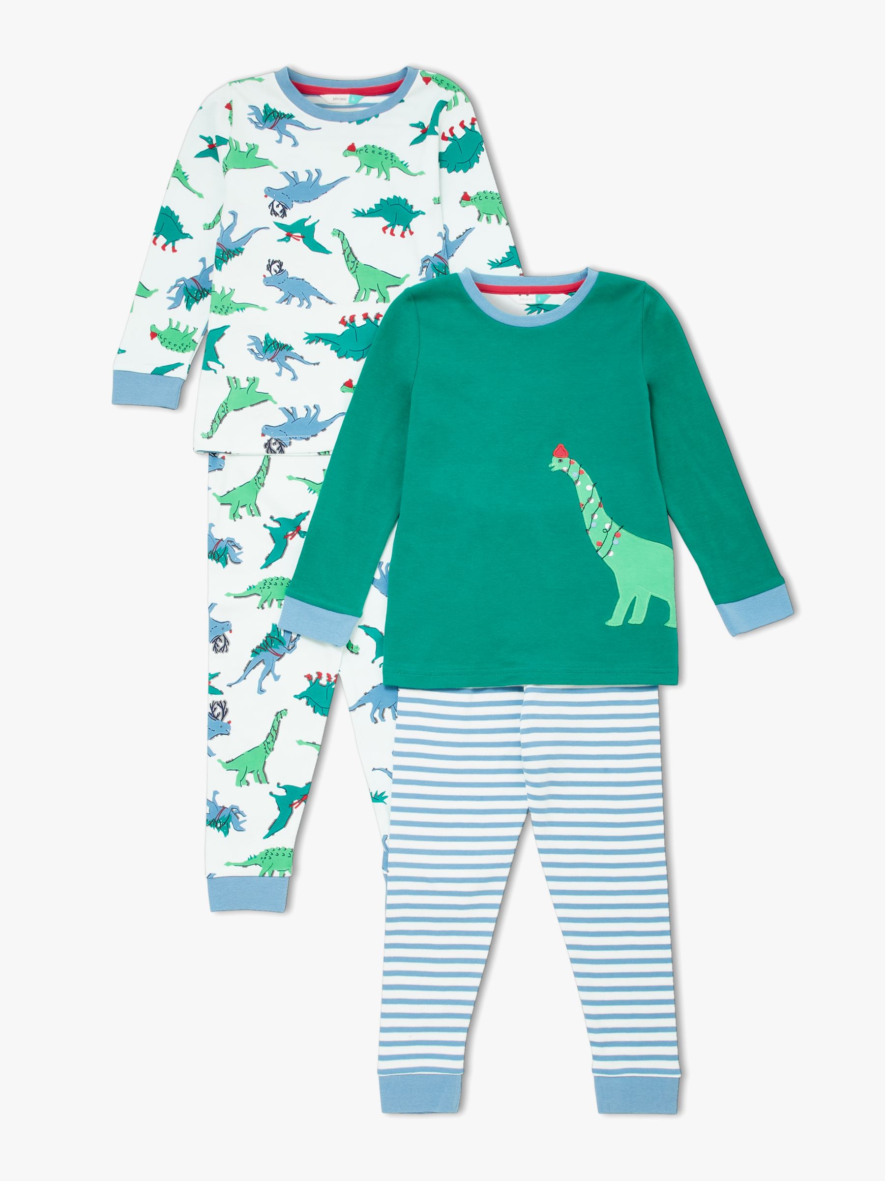 John Lewis & Partners Boys' Christmas Dinosaur Pyjamas, Pack of 2 ...