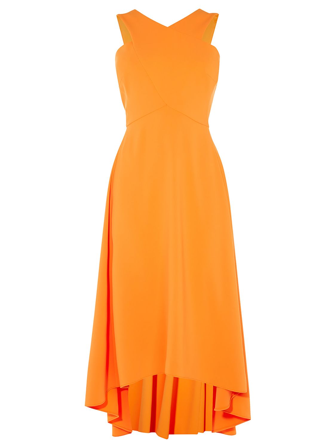 Karen Millen Flared Midi Dress, Orange at John Lewis & Partners