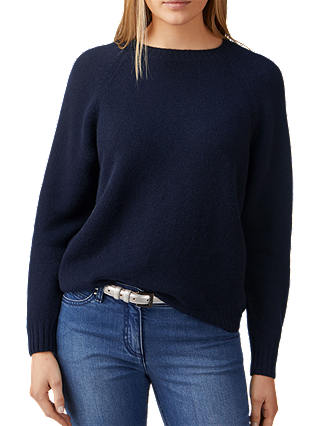 Pure Collection Cashmere Lofty Jumper, Navy