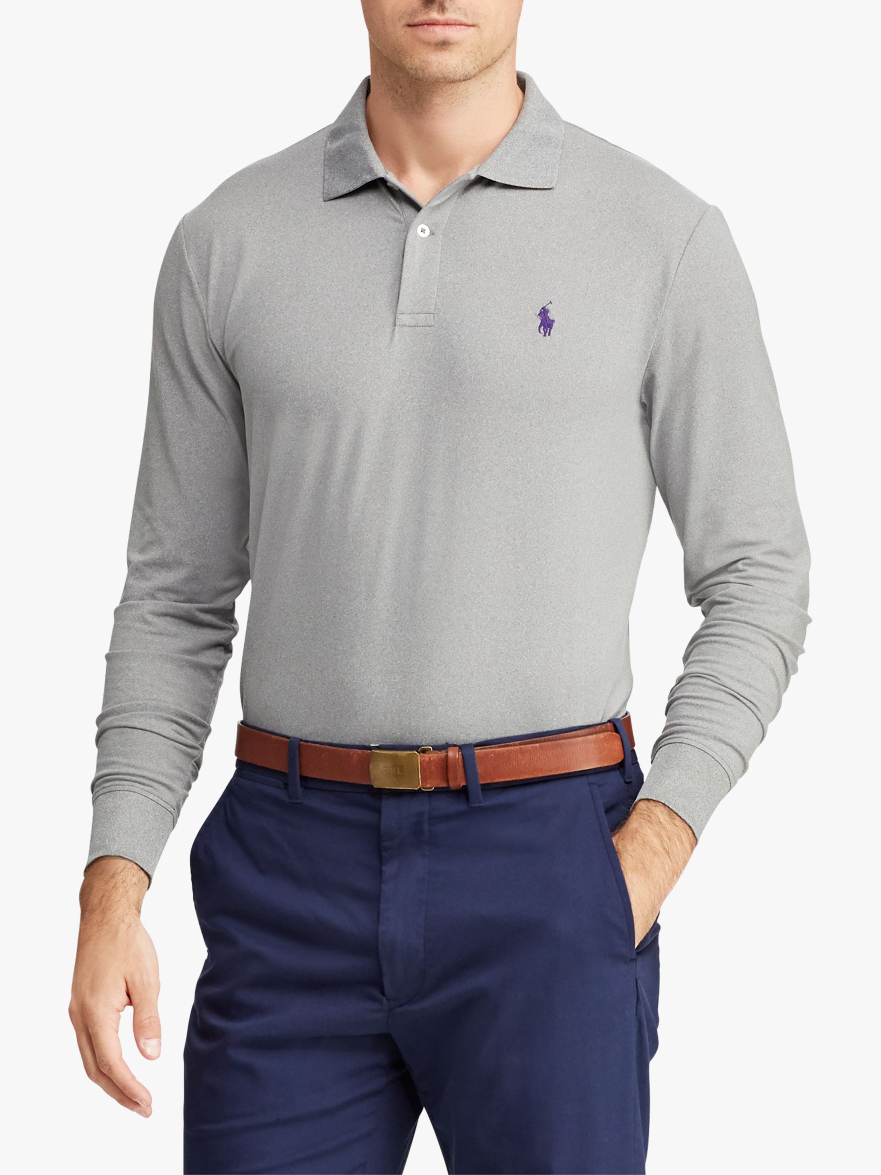 Polo Golf by Ralph Lauren Lightweight Interlock Long Sleeve Polo Shirt