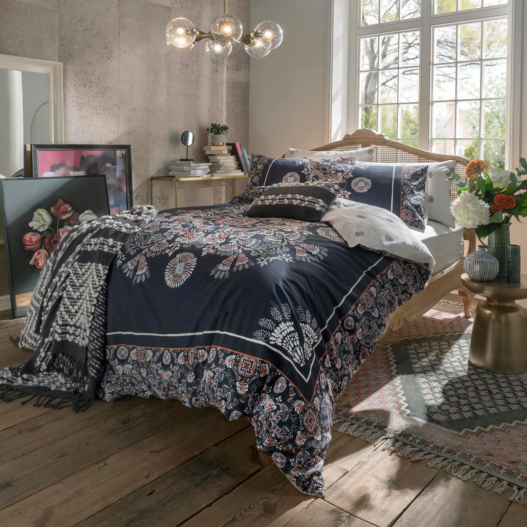 Fat Face Ornamental Tile Duvet Cover Set Navy At John Lewis