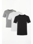 BOSS Cotton Lounge T-Shirts, Pack of 3, Grey/White/Black