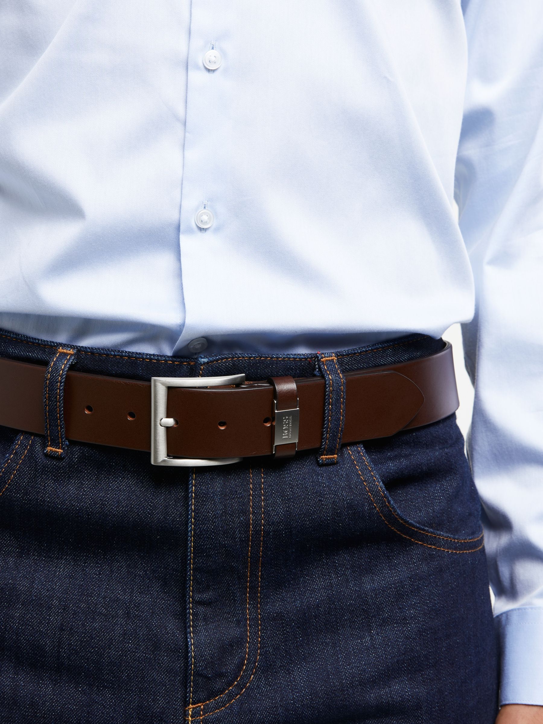 boss connio leather belt