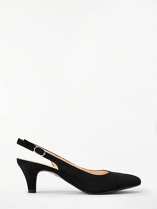 John Lewis & Partners Grace Slingback Court Shoes, Black Suede