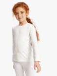 John Lewis & Partners Kids' Thermal Long Sleeve Top, Pack of 2, White