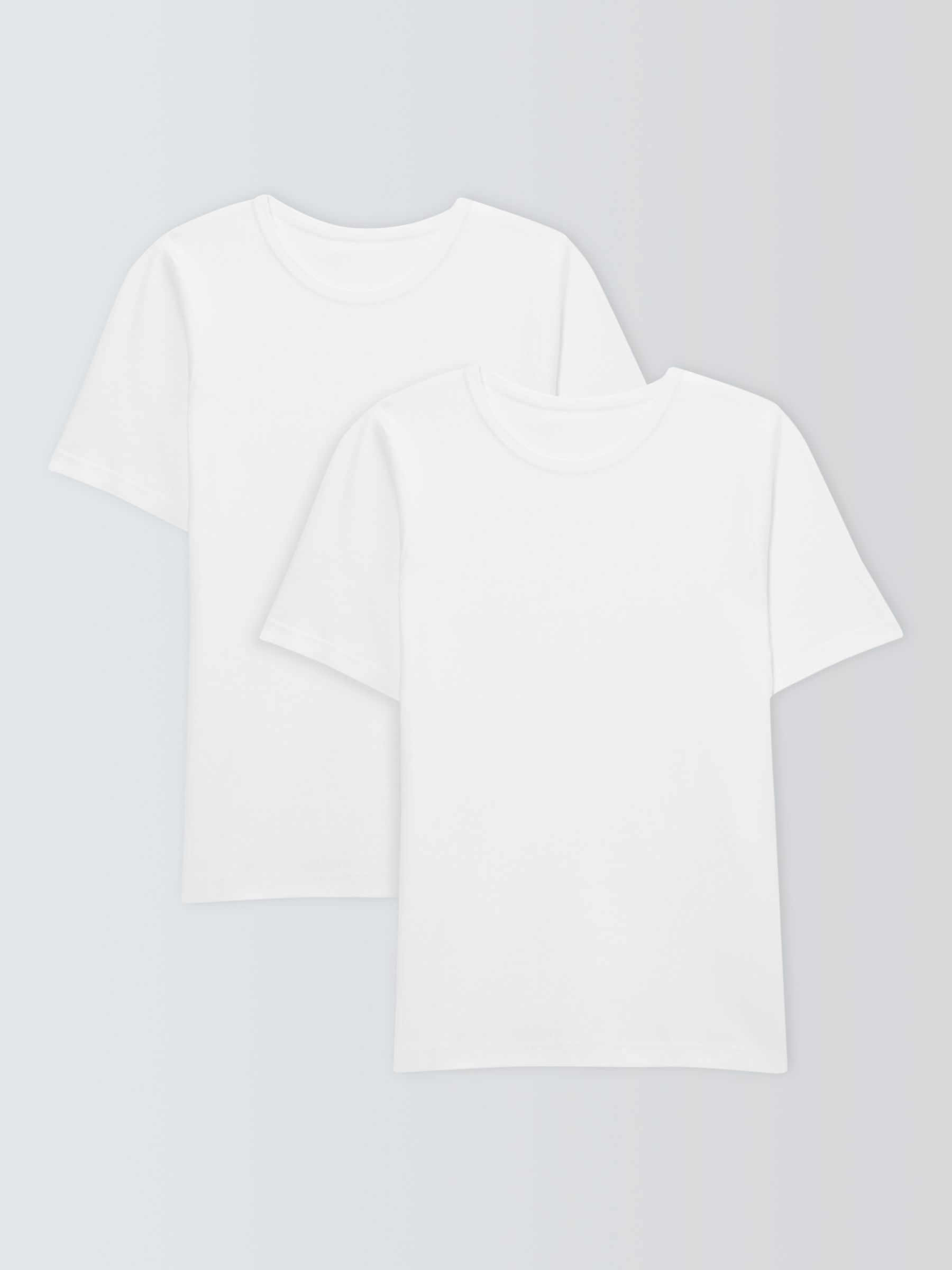 John Lewis Kids' Thermal Short Sleeve Top, Pack of 2, White, 2-3 years