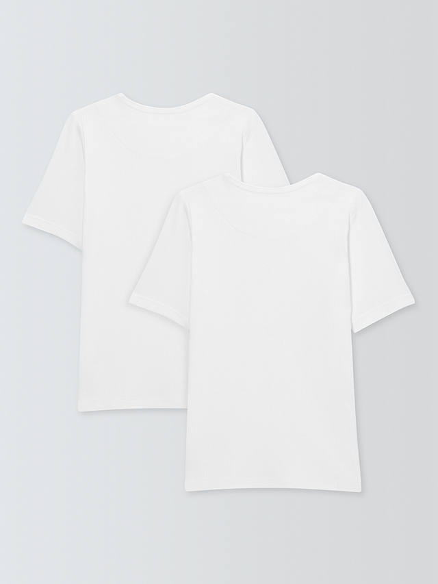 John Lewis Kids' Thermal Short Sleeve Top, Pack of 2, White