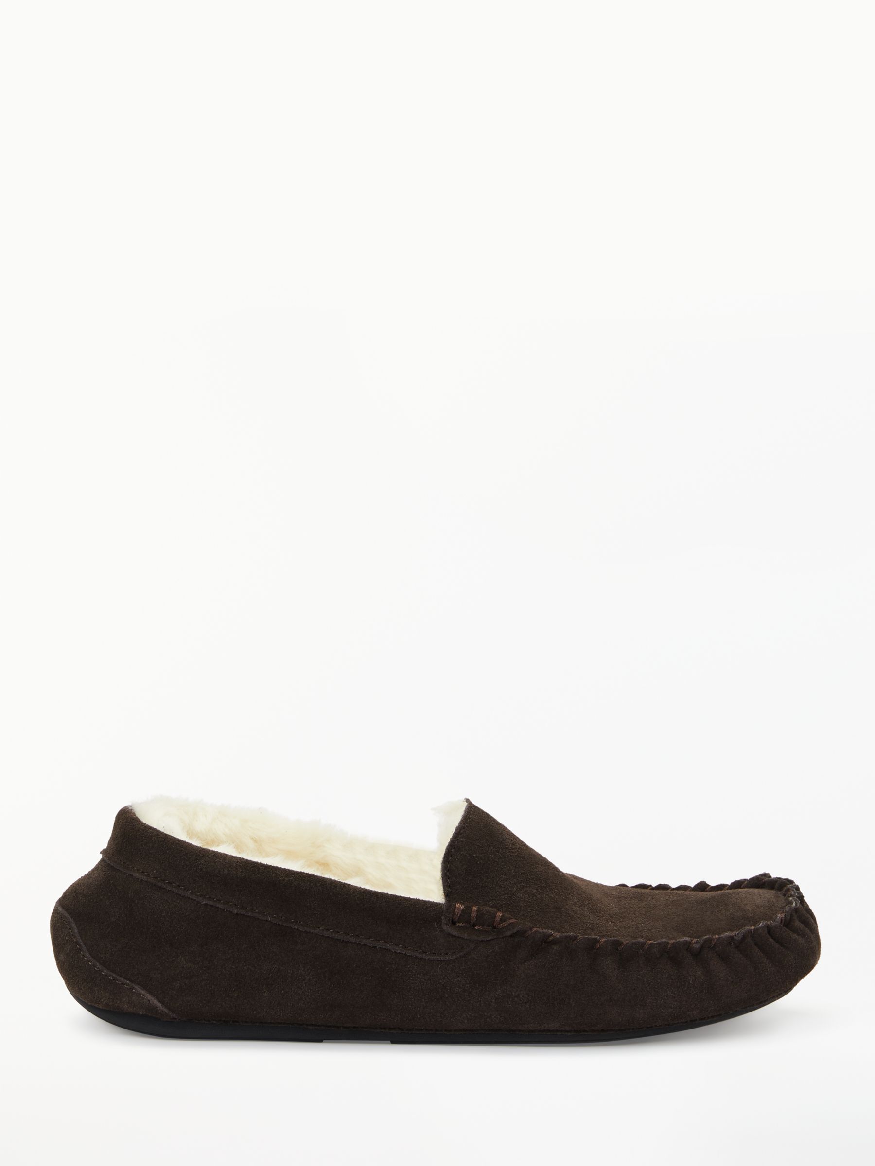 John Lewis Moccasin Faux Fur Lined Slippers