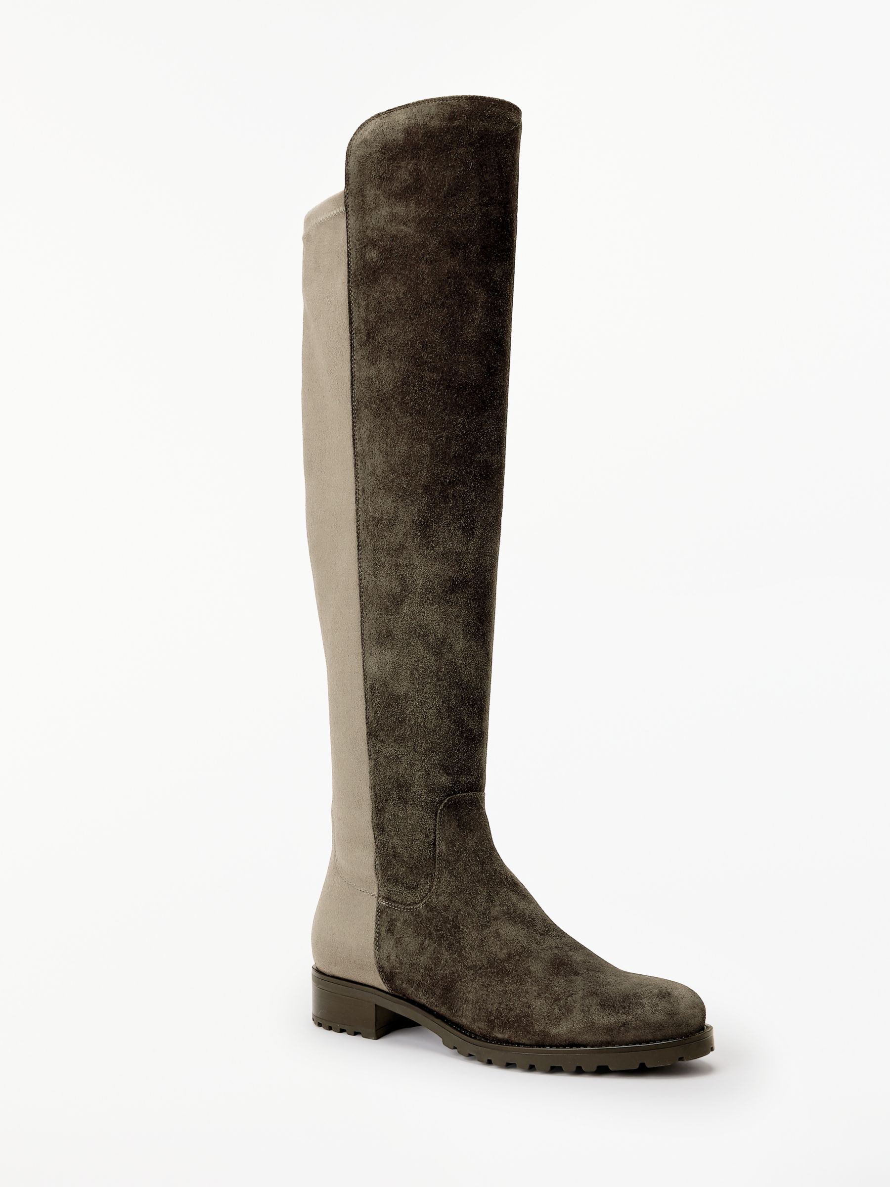 John Lewis & Partners Tilde Over The Knee Boots, Neutral Suede