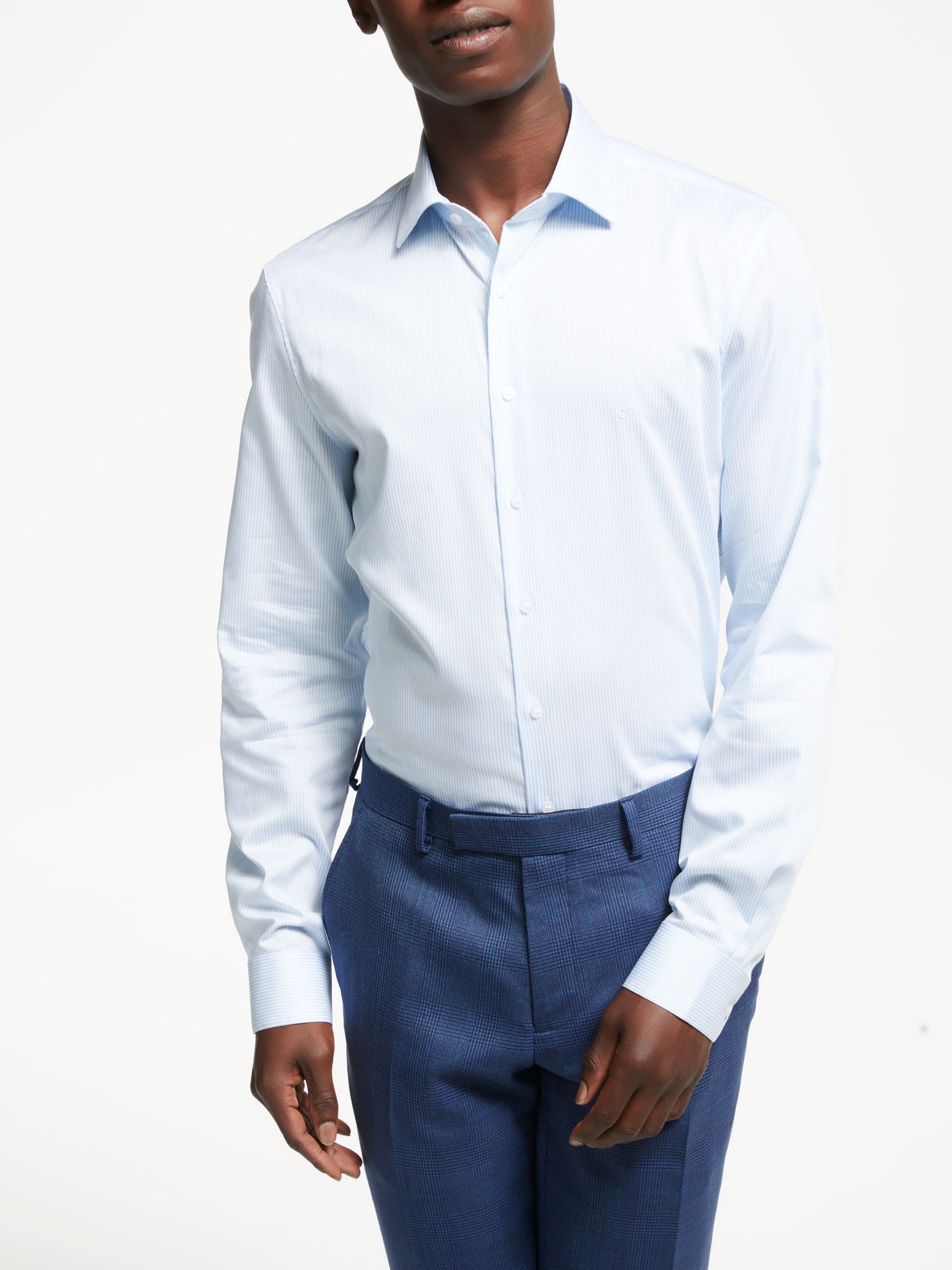 Calvin Klein Fine Stripe Slim Fit Shirt, Blue