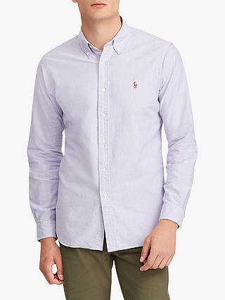 Polo Ralph Lauren Long Sleeve Sport Shirt, Grape/White