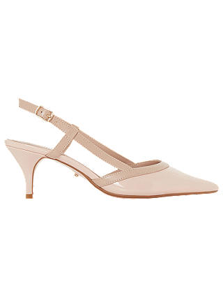Dune Corra Slingback Court Shoes, Pink Patent
