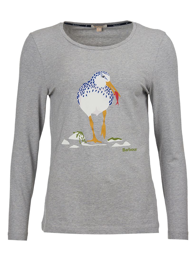 Barbour Coastal Boscombe Seagull Print T-Shirt, Grey Marl