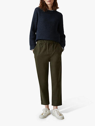 Toast Cotton Twill Pull On Trousers, Loden