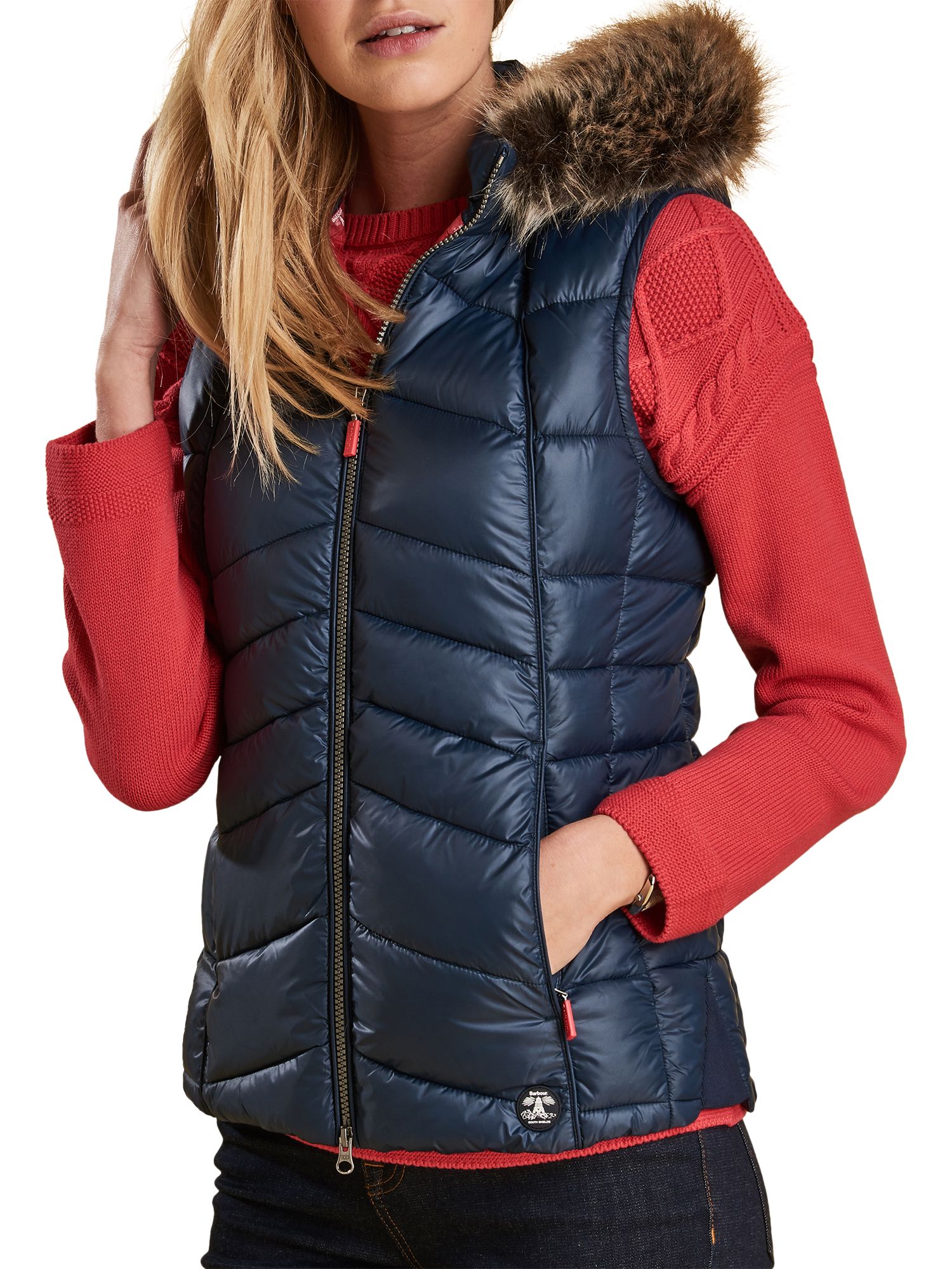 barbour bernera quilted jacket red
