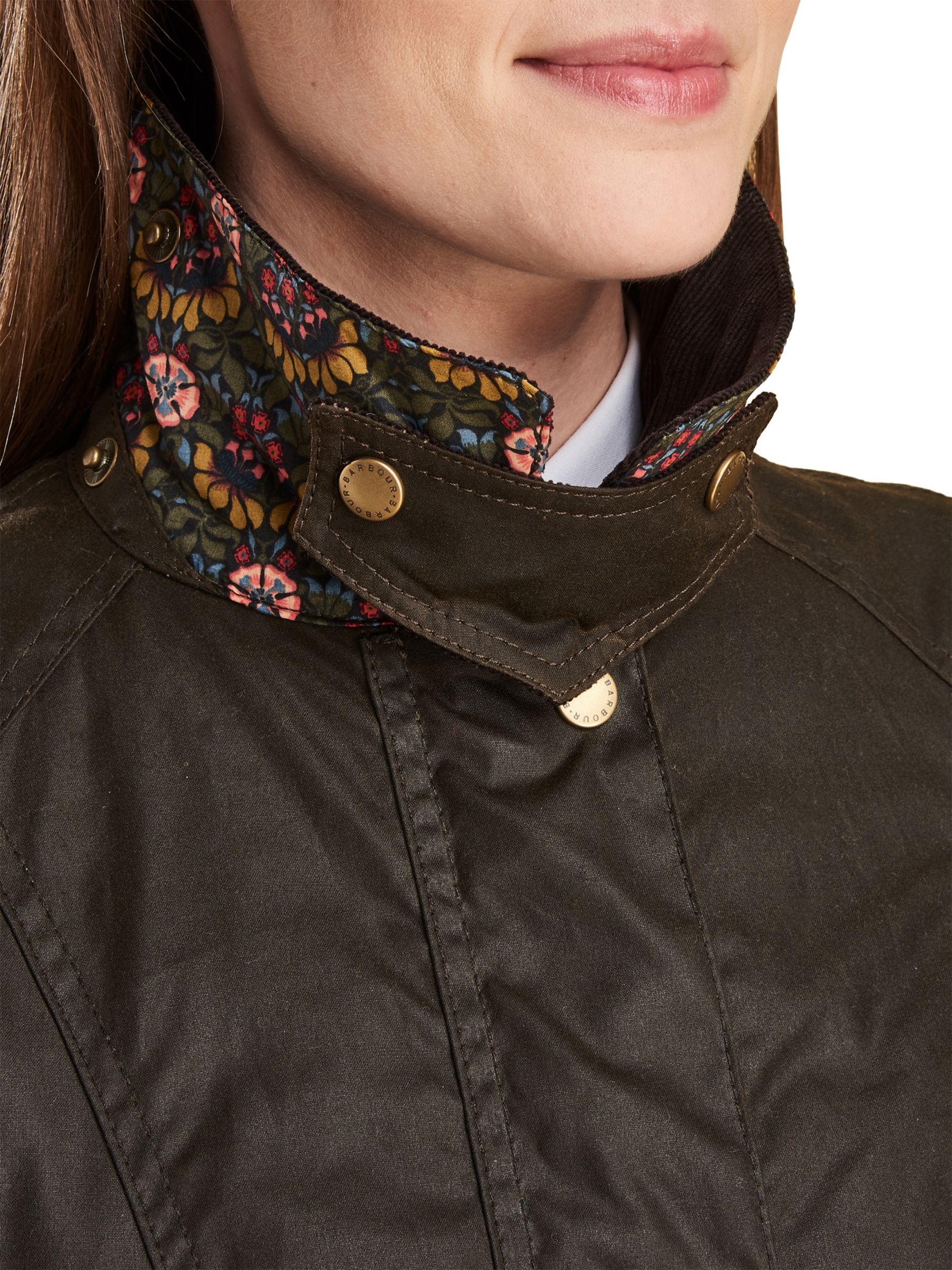 barbour abbey liberty waxed jacket olive
