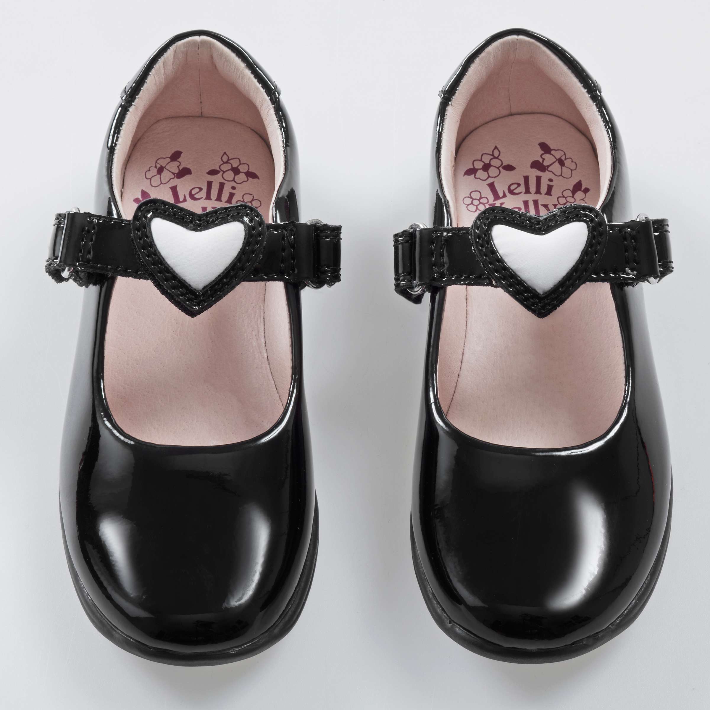 Buy Lelli Kelly Children's Dolly Heart Leather School Shoes, Black Patent Online at johnlewis.com