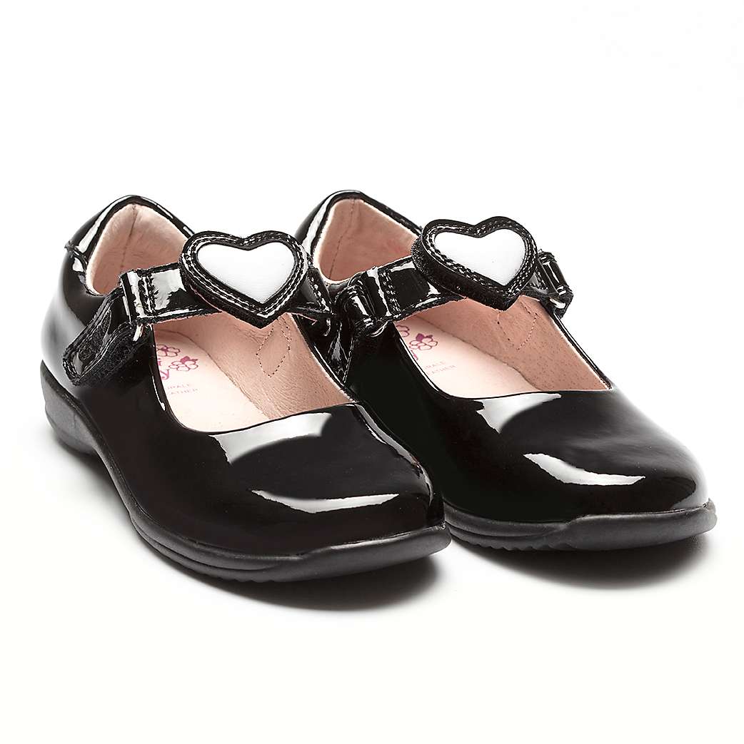 Buy Lelli Kelly Children's Dolly Heart Leather School Shoes, Black Patent Online at johnlewis.com