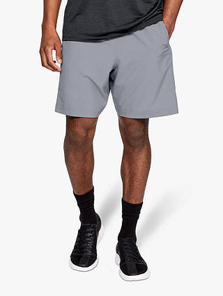 Under Armour 8" Woven Graphic Training Shorts, Steel/Black