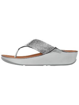 FitFlop Crystall Toe Post Sandals, Silver
