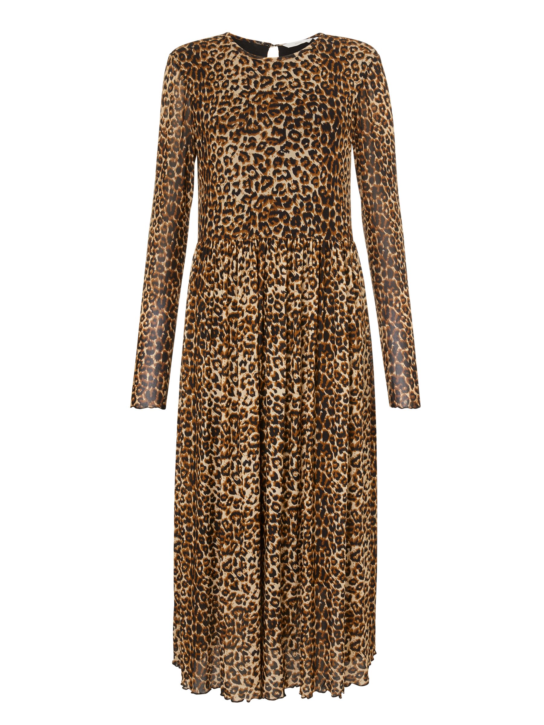 Numph Freja Leopard Print Smock Dress, Bread at John Lewis & Partners